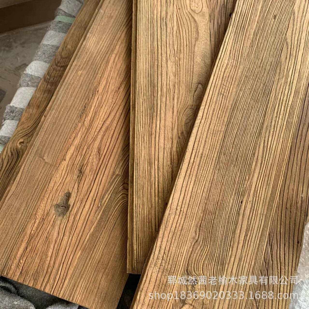 新款直销复古老榆木自然风化吧台板家居阳台窗台板做旧实木护墙板