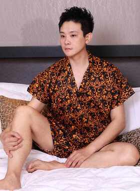 新款直销一次性宫廷花款汗蒸服按摩足疗桑拿服纯棉套装士均码浴衣