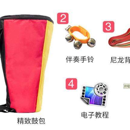 直销新款印尼非洲鼓直销8寸10寸12寸老山羊皮整木掏空羊皮手鼓桃