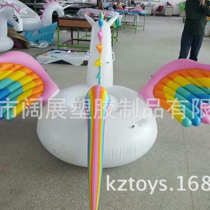 新款直销现货水上成人充气彩马坐骑飞马天马浮排躺椅可坐两人超大