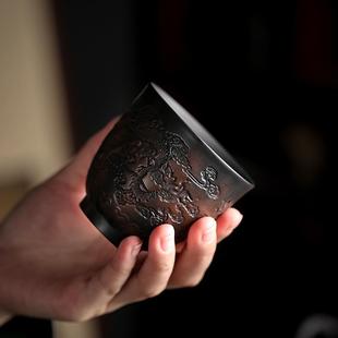 紫陶品茗杯主人杯紫砂茶杯功夫茶具单杯大号茶碗茶盏茶台 直销新款