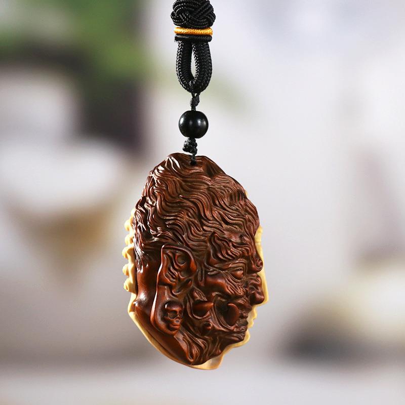 直销新款黄杨木雕一念之间把玩件手把件男士木质随身人物中式汽车