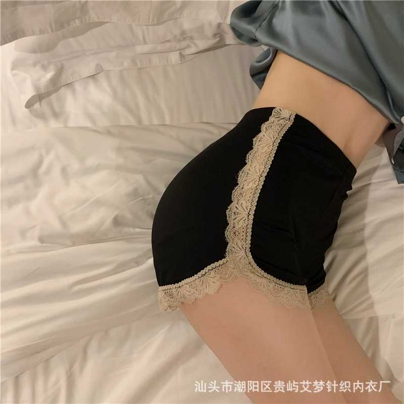 新款直销网红爆款冰丝安全裤防走光女士蕾丝边可外穿牛奶丝保险打