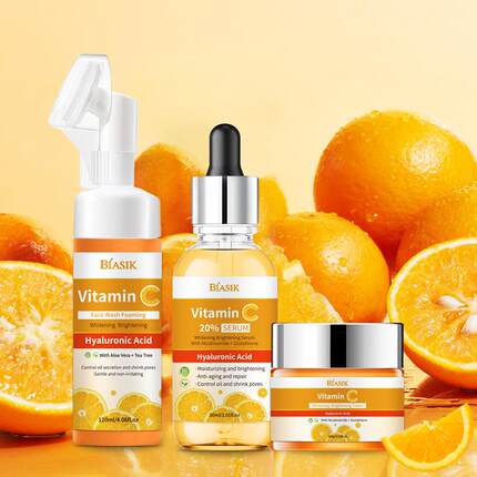 Skin care set维他命C精华多效滋润补水维C面部护肤品套装