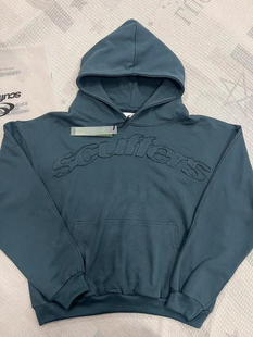 跨境scuffers印花刺绣卫衣纯色连帽衫休闲宽松运动上衣外贸男女装
