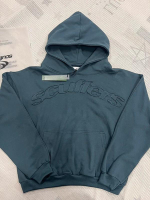 跨境scuffers印花刺绣卫衣纯色连帽衫休闲宽松运动上衣外贸男女装