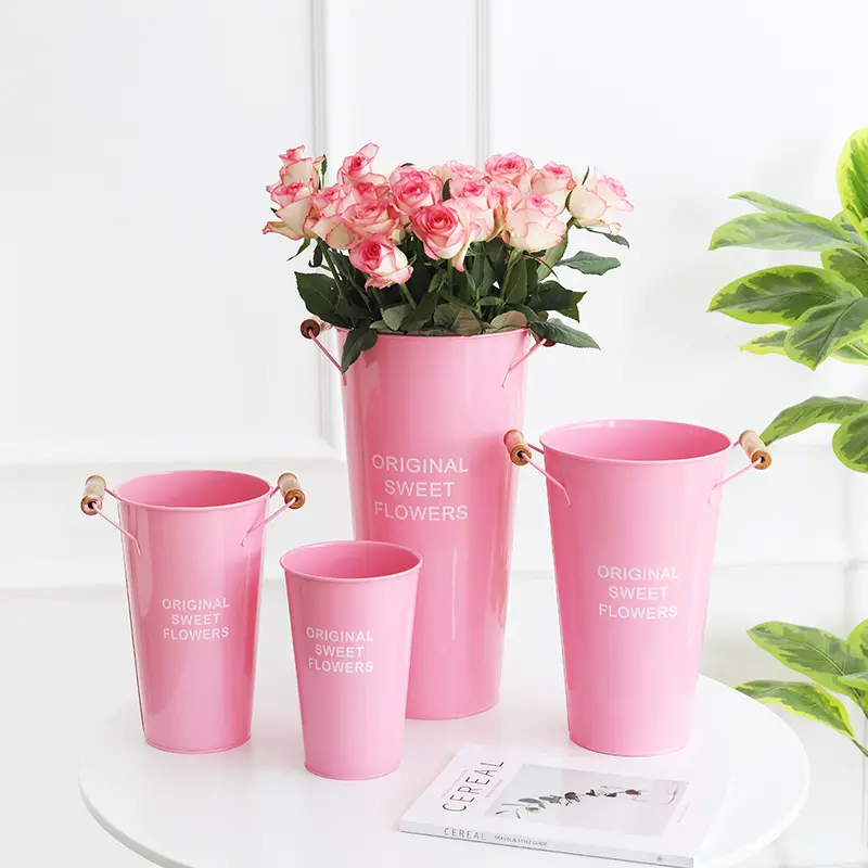 美式鐵皮花桶創意插花醒花桶