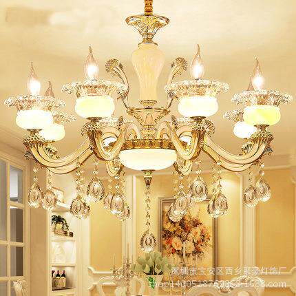 欧式锌合金水晶吊灯客厅灯大气餐厅灯蜡烛简欧工程灯具