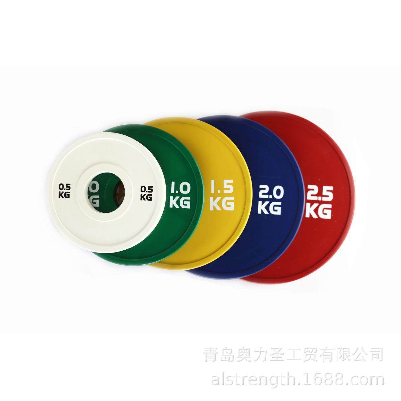 橡胶杠铃片配重片健生房商用家用配重包胶大孔径适用于奥杆竞技片