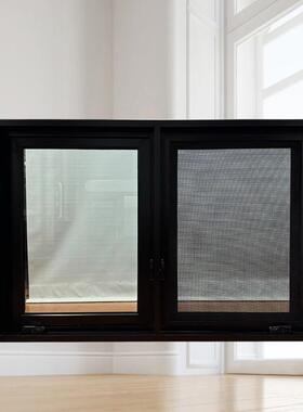 门窗工厂直销断桥铝合金黑色美式平开窗隔音隔热对开窗简约厨房