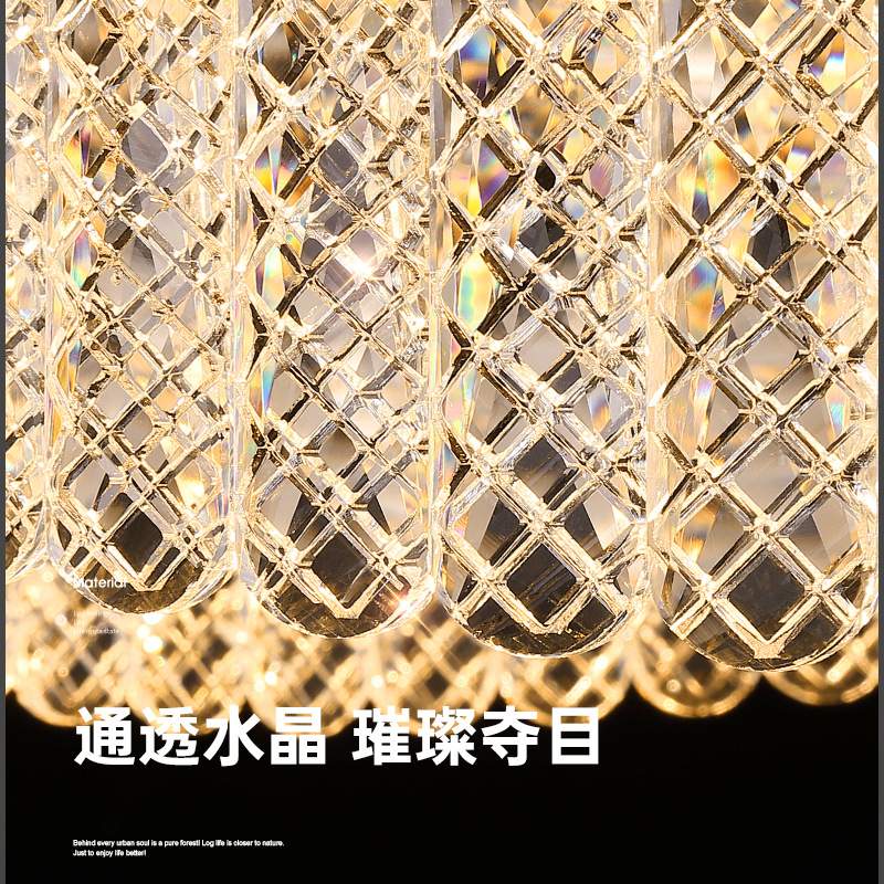 2025年新款双层大客厅主吊灯轻奢卧室餐厅水晶灯设计师创意方形灯