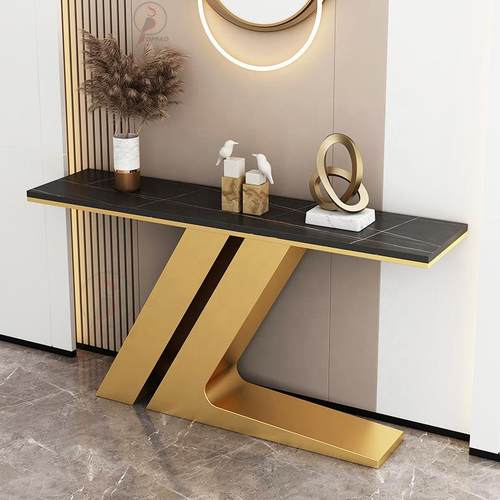 入户玄关台轻奢现代简约岩板玄关桌靠墙玄关柜北欧端景台超窄条案