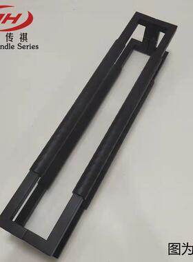 黑色双弯加厚不锈钢大门拉手有无门框玻璃门把手实木包厢门拉手