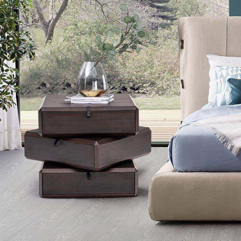 意式极简旋转床头柜收纳简约现代实木轻奢创意卧室储物柜床边柜,智能设备,其他智能设备,淘宝优惠券,粉丝福利购,淘宝优惠卷