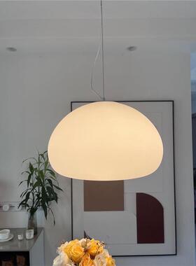 丹麦云朵白色玻璃吊灯奶油风日式简约现代卧室书房床头餐厅水滴灯