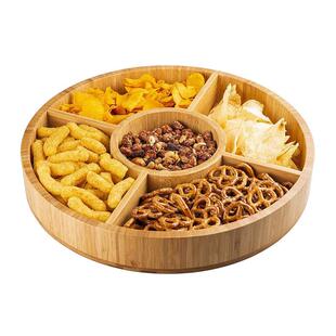 竹制餐盘奶酪板水果盘创意分格点心盘坚果芝士盘儿童餐盘干果盘