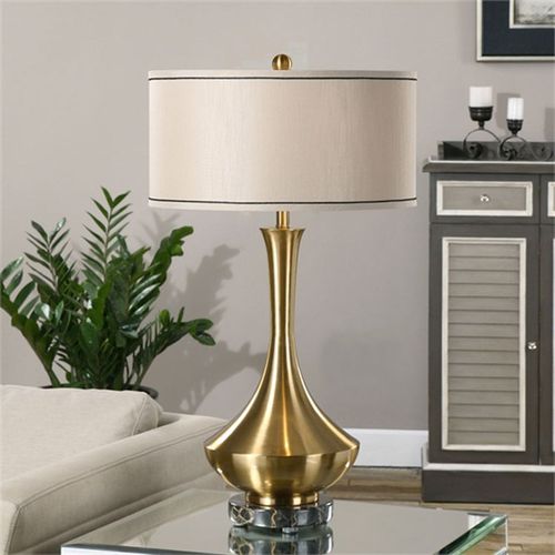 美式简约古铜色金属大理石铁艺台灯后艺术创意客厅样板房灯具