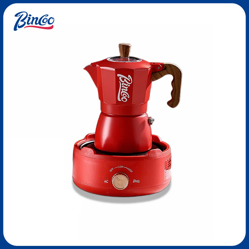 Bincoo双阀摩卡壶家用电热炉煮咖啡壶小型意式浓缩手磨咖啡机套装