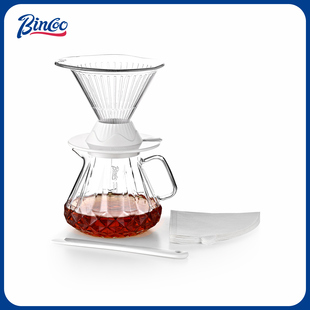 Bincoo聪明杯手冲咖啡v60聪明杯底座浸泡滤杯搅拌棒手冲咖啡套装