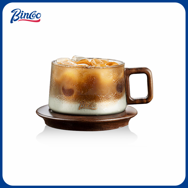 Bincoo日式咖啡杯碟套装高档下午茶高颜值拿铁冰美式咖啡玻璃杯子