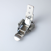 热销不锈钢双弹簧搭扣铁镀镍工具箱锁扣鸭嘴扣五金箱扣90度平面装