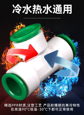 热销ppr免热熔快速水管接头pvc4分20快接直接6分25快插弯头三通球