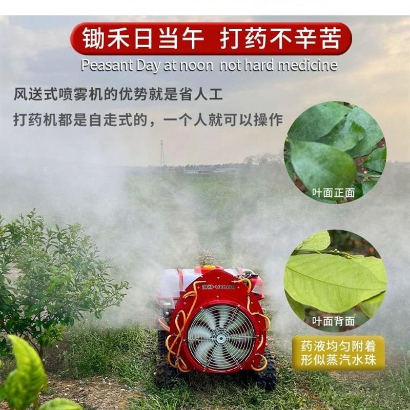 履带自走式打药机高压雾化农用果园大马力打农药车远程遥控喷厂家