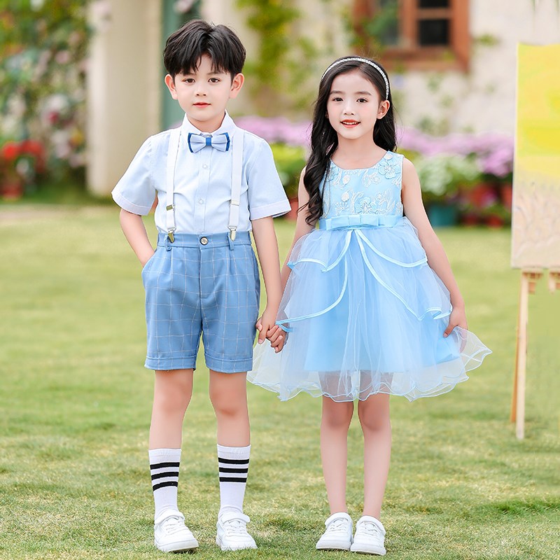 六一儿童演出服幼儿园毕业礼服女童舞蹈蓬蓬纱裙男童朗诵表演服装