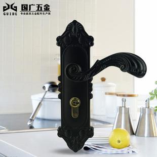 式门锁欧强磁卫生间防撞门吸地吸承平轴合页锁具三七字锁件套黑开