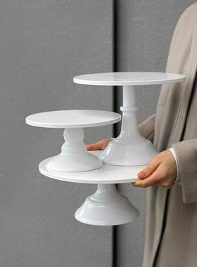 托婚礼甜道品台主蛋糕架欧式白色简约蛋糕盘铁ZPJ艺甜品架婚庆具