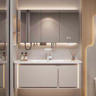 c奶油风s瓷卫生间浴室柜组合厕所陶岩板热弯一F78M956T盆洗手脸台