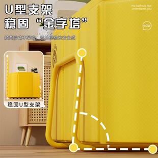 家用大人成洗澡桶可折叠带毛斤支架浴缸冬全身浴缸人儿3195HS-B童