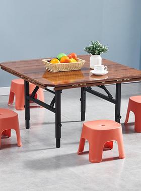 新AL65JT9T品4档升餐桌折叠小桌能饭桌摆摊桌子便携小户型家用方