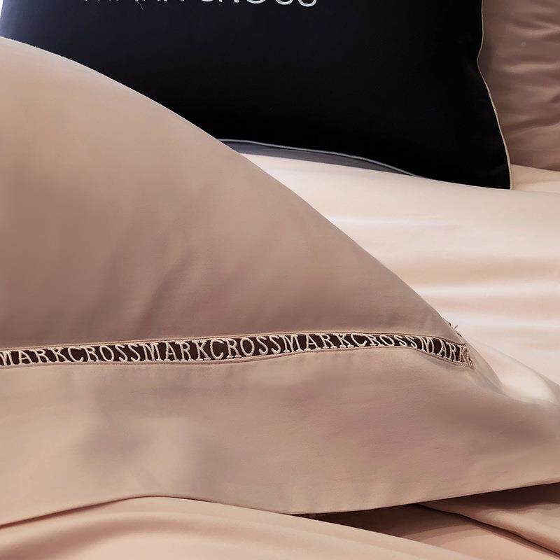 轻秋冬100S毛长绒棉套四件纯磨棉保暖被套简约纯奢色OIU全棉床上