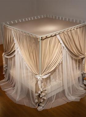 款公主风蒙古新包蚊帐20405家用卧室遮光床帘一体式.支架账1.8纹