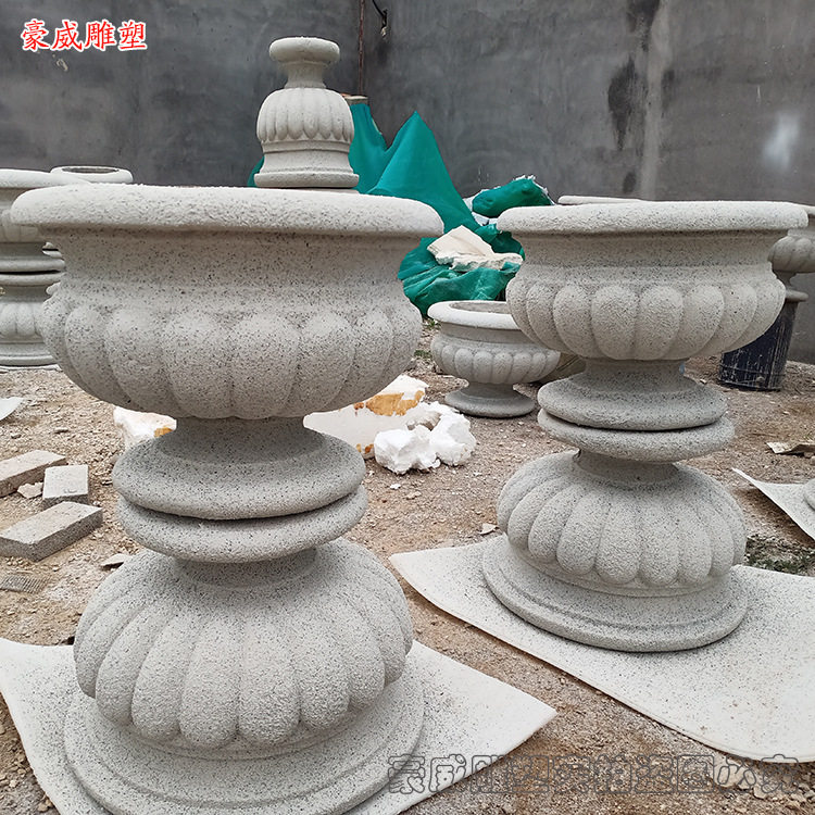 玻璃钢雕塑花盆欧式景观雕塑GRC艺术制品景观雕塑仿大理石材花盆