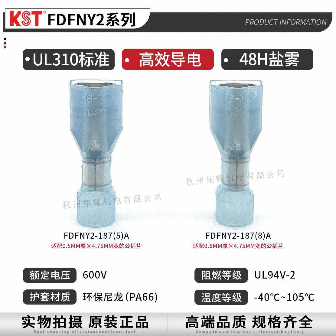 K无品牌/ST健和兴5FDFNY2-110()A/2子-187)(8A/250A尼龙绝缘插簧