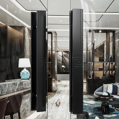 新中式手实门把现货有框玻璃大拉门拉手仿古木75189铜黑色包厢会