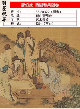 名画高复制唐寅唐清西伯虎术园雅QRB集图国画工笔人物白描线条艺