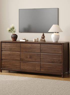 新中简约客厅抽式收纳柜卧轻室AL101935柜式子屉储物柜奢五斗橱斗