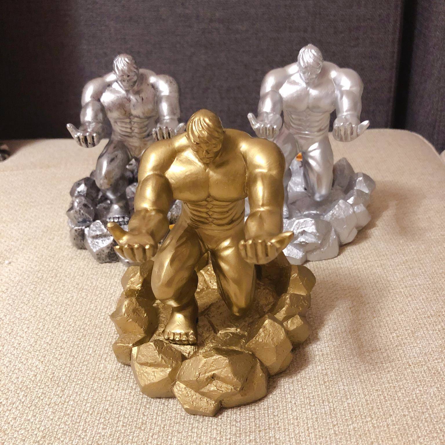 行官士OGJ兵骑士笔座笔插意笔筒笔托笔架执螃蟹浩创摆克绿巨人件