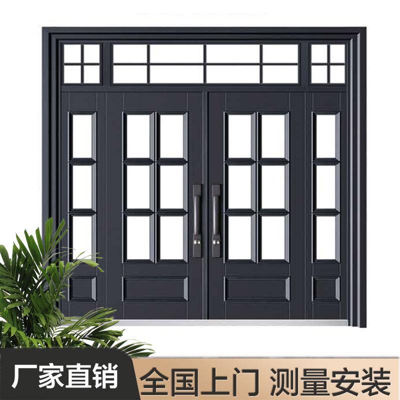 玻璃格门风格合金透锌光玻璃子门现代铁门艺955门商铺庭院阳台门