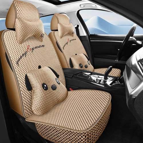 汽车坐款垫新ZCK夏编织冰丝凉可爱垫卡季通女神全包座套四季通用