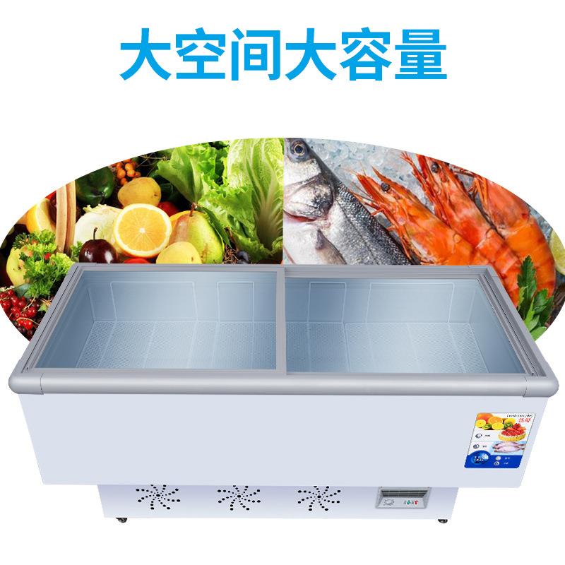 冰柜商用大示无品牌/容量保鲜冷冻展柜超市饭店冷藏双门玻璃制冷