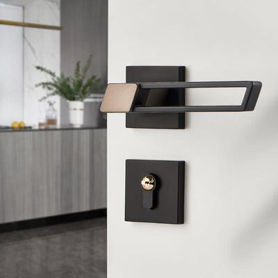 工厂源货极简锁锌合金DQS门室内木锁门卧室静音磁吸房间门锁执手