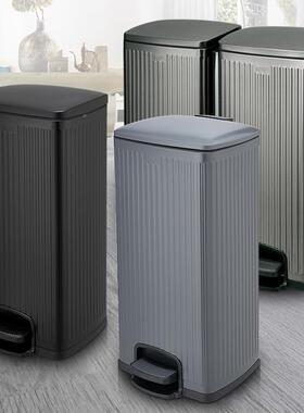 轻奢量条纹垃圾桶卫生间纸SF30-F07篓大废容直投废纸垃圾境桶竖纹