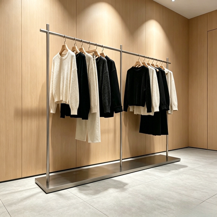 服装店展示架落地式网红衣架男女装店不锈钢挂衣架中岛陈列货架