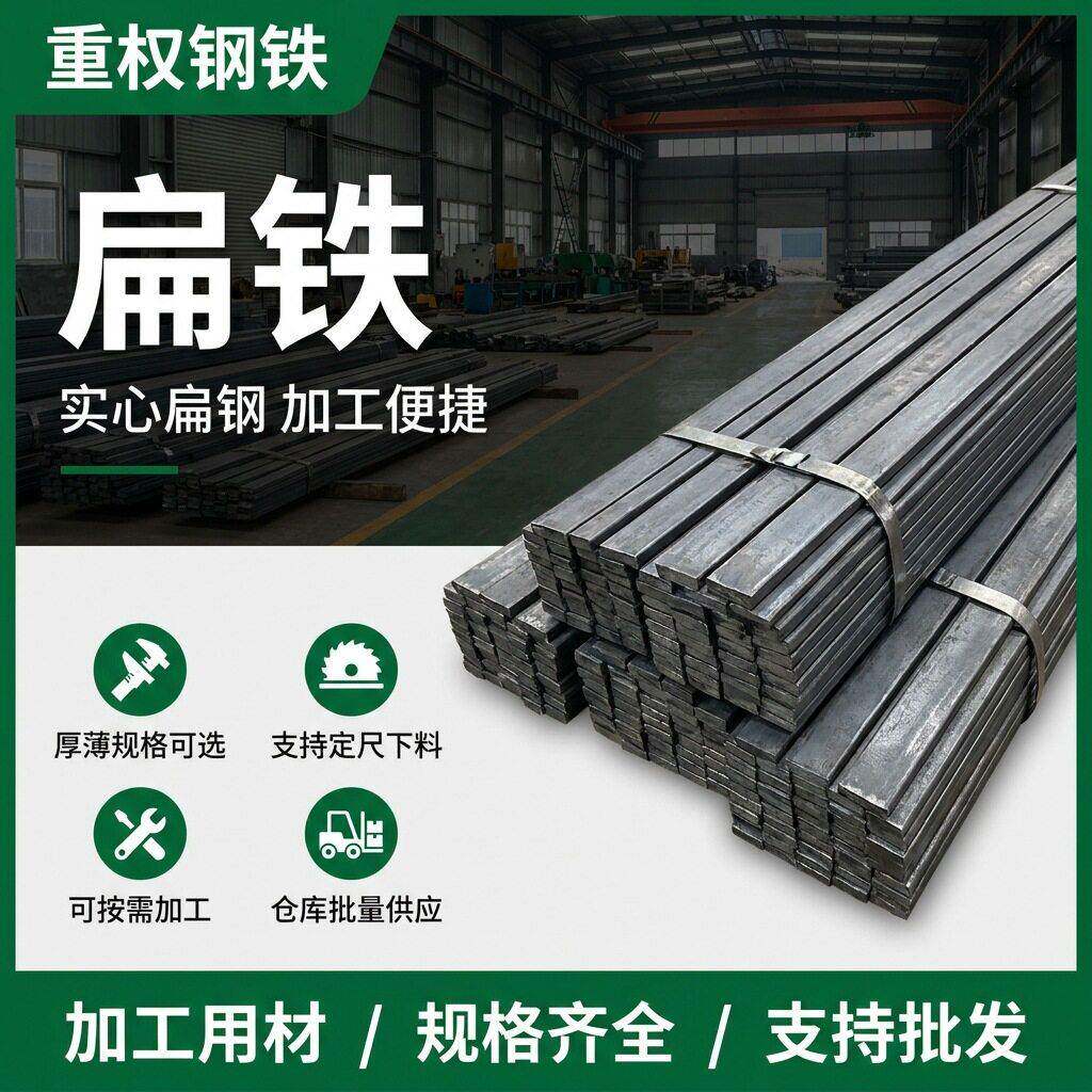 镀锌扁钢25*4加厚扁铁扁钢条冷拉成型碳钢扁条分条切割护栏加工用