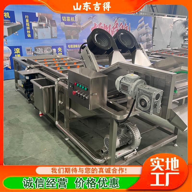 带鱼清洗流水线 全自动网链式洗菜机 小龙虾扇贝去泥气泡清洗机