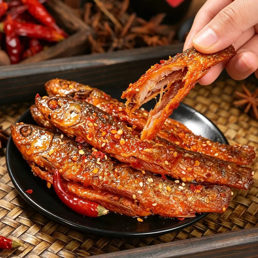 香辣卤鲮鱼鱼干零食即食休闲追剧解馋充饥下酒CZ